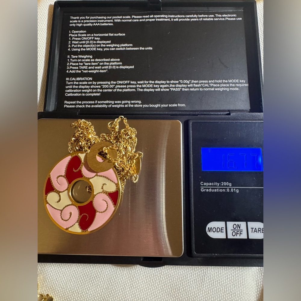 Gold and Pink Pendant Necklace
Yellow Gold 18k Solid(No Plate,No Filled)Necklace